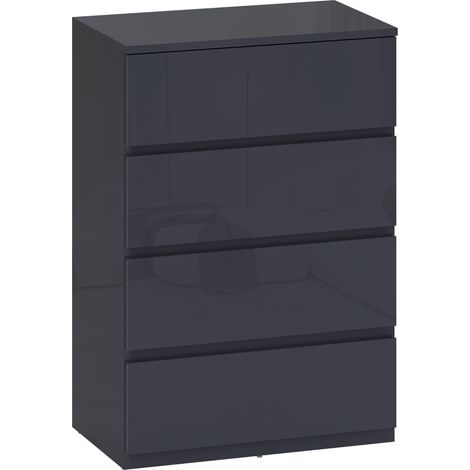Commode 4 tiroirs PARES gris laqué (1/5)