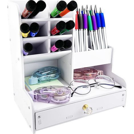 Blanc Stylo Organisateur, Titulaire de la Plume les Enfants de Bureau, Stylo, Boîte, Support de Stockage, pour le Bureau, la Maison, à l'École (1/5)