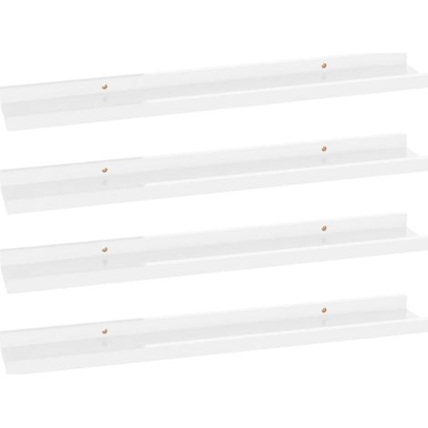Étagères murales 4 pcs,Étagère flottante Blanc brillant 60x9x3 cm CFW10661 (1/5)