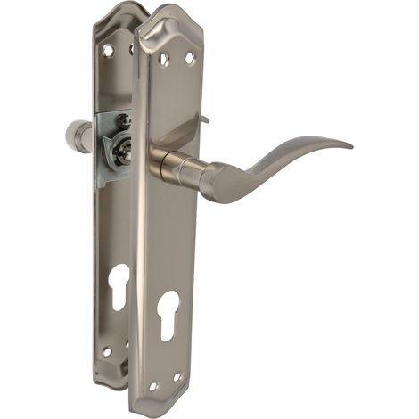 AMIG  Poignées sur plaque à cylindre  BETA PB85  256 x 48 mm  Laiton  Chromé mat (1/4)
