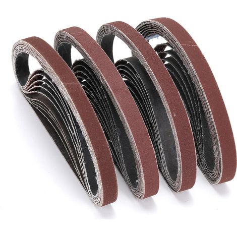 40 piezas de bandas abrasivas mixtas de 13x457 mm (5 granos: 40, 60, 80, 120, 180, 240, 320, 400) para lijadoras de banda