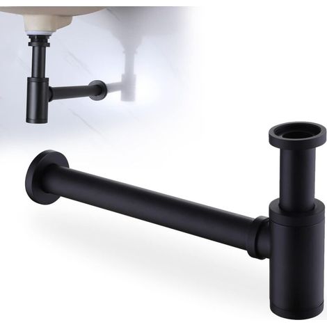 royaluxe -Vidange Pop Up Bonde Et Siphon Compatible Avec Lavabo Mural Avec Trop-Plein (1/5)