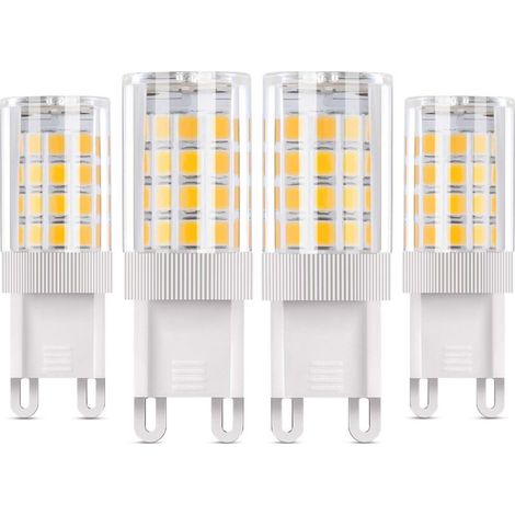 Ampoule LED G9 5 W équivalent à 50 W halogène, lot de 4, blanc chaud 3000 K, angle de diffusion 360°, AC85-220 V, 360 lm, non dimmable (1/4)
