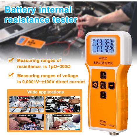 RC3563 Tester portatile di tensione e resistenza interna per batterie da 200Ω 100V con display a 3 cifre, rilevatore di piombo-acido al litio a quattro fili ad alta precisione. (1/5)