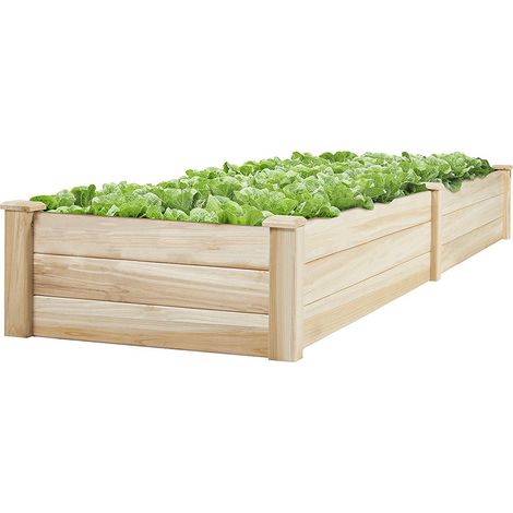 Garden Rectangular Wood Bed Flower Vegetable Plant Seeds Bed (1/5)