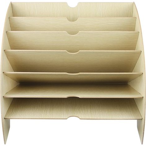 Organizzatore di file, raccoglitore di file in legno per archiviazione di carta da scrivania per carta A4, riviste e documenti (36,5  28  28 cm) (1/5)