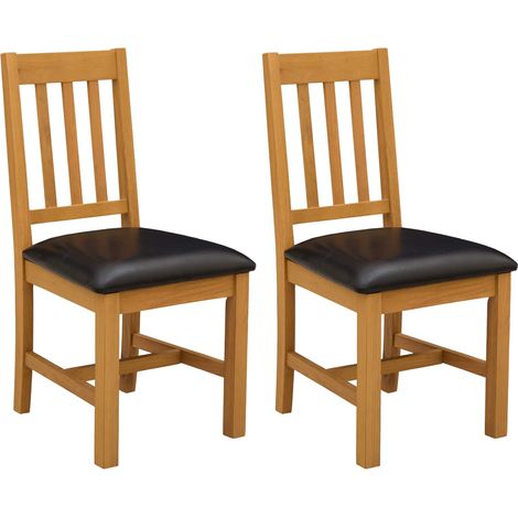 Maison Exclusive - Sedia da pranzo VENLO 2 pz Legno di Quercia Massello Nero (1/5)