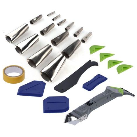 Outils de calfeutrage en Silicone, Kit d'applicateur de buse de calfeutrage, outil de finition de mastic réutilisable 24 pièces (1/5)