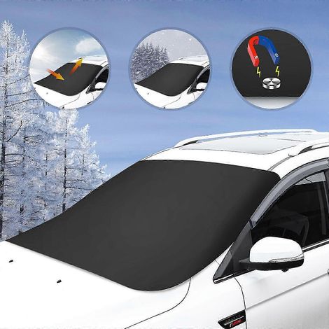Housse de pare-brise anti-neige et givre, protection hivernale renforcée pour la plupart des voitures, SUV et petits camions, 70 x 50 cm (1/5)