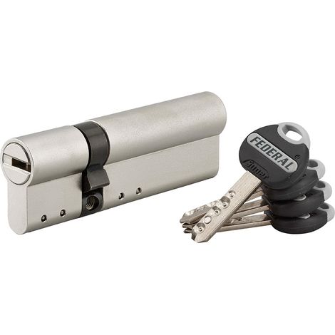 Cilindro europeo Federal, 30x65mm, nichel, anti-sfilamento, anti-perforazione, 4 chiavi  - THIRARD