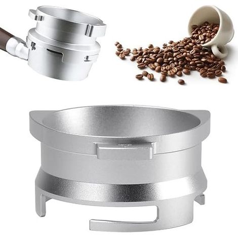 Anneau de Dosage en Aluminium Anneau de Dosage à Expresso 54 MM Entonnoir de Dosage à Café Argent Accessoires de Café Expresso en Aluminium Métal Anneau Doseur de Café pour Maison Bureau (1/5)