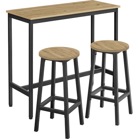 Bartisch + 2 Hocker - handgefertigt - LBT219B88 (1/5)