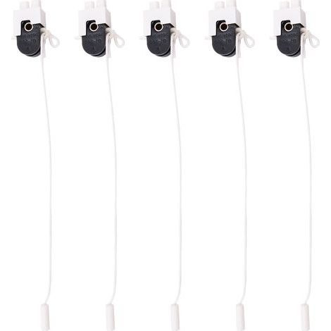 Lot de 5 interrupteurs à tirette marche/arrêt 2 A 250 V AC pour douche, interrupteur à tirette pour table/sol/mur/lustre (1/5)