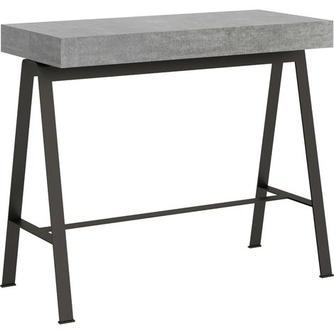 Consolle allungabile 90x40/300 cm Banco Premium Cemento telaio Antracite (1/5)