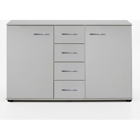 Commode de rangement coloris blanc - Dim : 130 X 41 X 83 cm -PEGANE-