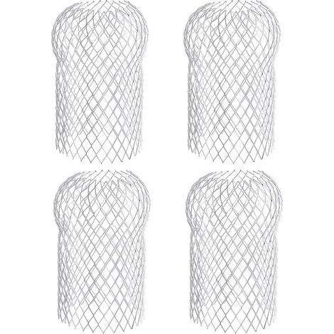 Gouttière Garde, Paquet de 4 7" Aluminium Down Tuyau Filtre Crépine, Anti-Blocage Ligne Capuchon Drain Couvercle Descente Pluviale Protecteur pour Blocage Feuilles Débris (1/5)