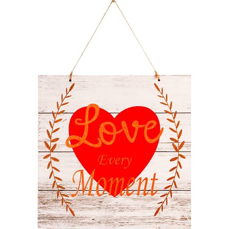 Plaque Porte En Bois - Décoration Pour Jour De La Saint-Valentin - Panneau Mural Pour Entrée Ou Intérieur - 30 x 30 cm - 1 Pièce (1/3)