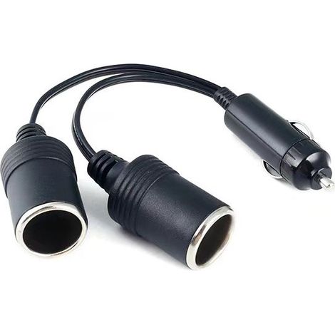 Dual Car Cigarette Lighter Socket, 12 Volt Cigarette Lighter Socket Car Charger 2 Way Male Plug Cigarette Socket Extension Cable Cord (1/5)