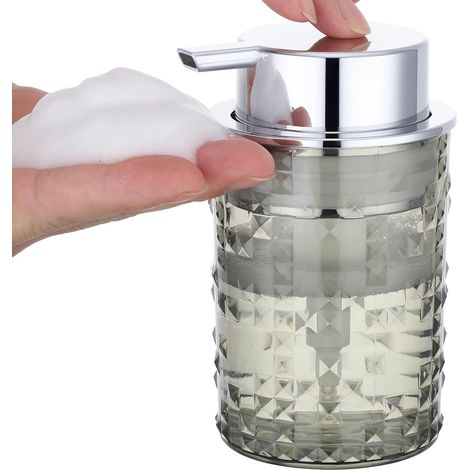 Fon mousseur vide 300 ml en plastique noir, pour shampoing ou gel douche, usage salle de bain (1/5)