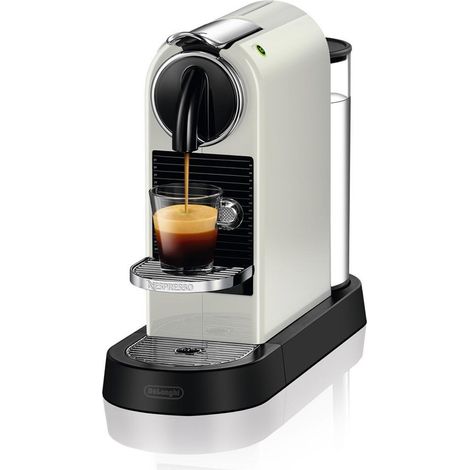 Nespresso De'Longhi Citiz EN167.W - Machine à café monodose de capsules Nespresso, compacte, 19 bars, arrêt automatique, blanc, avec pack de bienvenue dewith 14 capsules