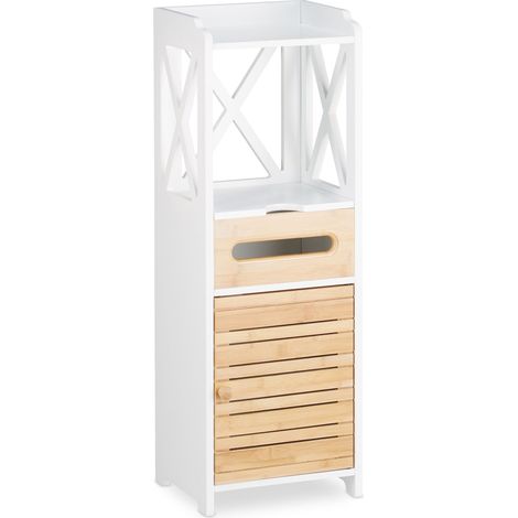 Piccolo armadio scaffale a 5 livelli salvaspazio stile casa di campagna 90 x 30 x 150 cm in legno bianco 130003531