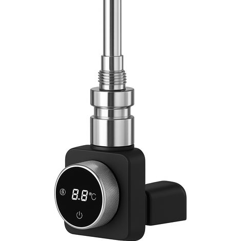 Riscaldatore elettrico per radiatore da bagno Premio 500W nero con copertura Luxrad
