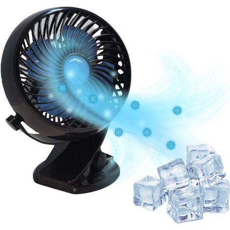 Ventilateur rapide - Ventilateur sans fil, tête rotative à 360°, alimentation réglable + chargeur USB inclus (1/5)