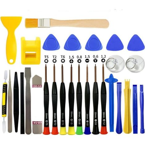 Kit de Réparation Professionnel 30 pièces avec Tournevis Magnétiques en Alliage S2 pour Smartphones Tablettes Montres et Lunettes (1/4)