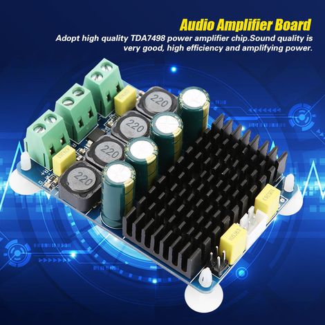 Carte d'amplificateur de puissance stéréo numérique TDA7498 2x100W double canal 8‑32VDC HF20 (1/5)