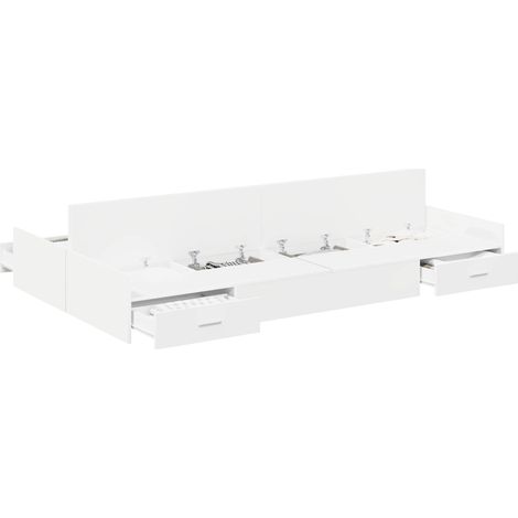 Maison Exclusive - Aufbewahrungsbettgestell Weiß 120 x 190 cm Hol