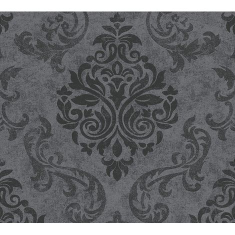 Papier peint bande décorative baroque Tapisserie noire pour salon élégante Papier peint motif baroque pour chambre adulte (1/2)