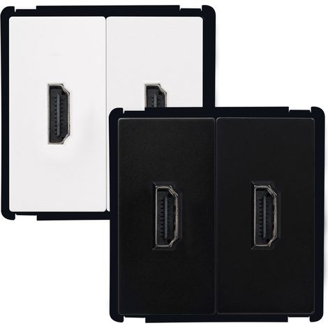 Doppelanschluss HDMI Modern Schwarz