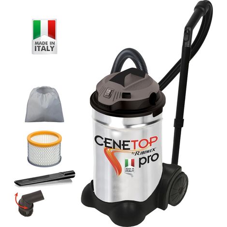 Ribimex – Aspirateur à cendres professionnel 30l 1200w – Moteur 230V – Dépression 17Kpa – Filtre HEPA lavable – Pour cheminées et poêles à bois (1/6)