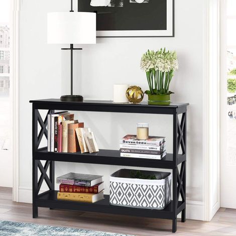 COSTWAY Table Console d'Appoint Industrielle à 3 Niveaux, Meuble pour Entrée, 100 x 30 x 80 cm