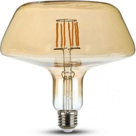 Bombilla LED V-TAC E27 de 8 W, filamento T180, ámbar, blanco cálido
