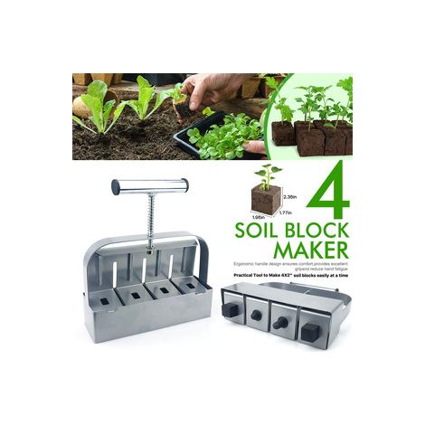 Presse à mottes manuelle pour jardin – Machine à blocs de terre pour semis – Outil écologique pour germination des graines en godets (1/4)