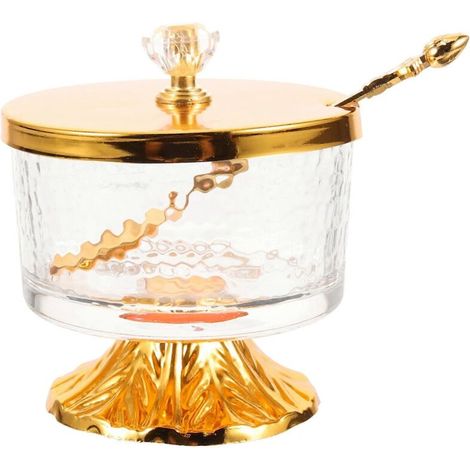 Bocal en verre pratique avec couvercle et cuillère pour une décoration de cuisine élégante (1/5)