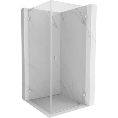Mexen Lunar-B L cabine de douche battante droite 100 x 100 cm, transparent, nickel brossé - 832L-100-100-97-00-P (1/5)