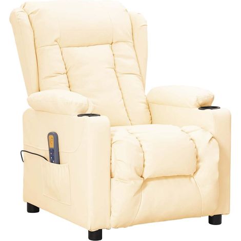 Massagesessel Creme Kunstleder