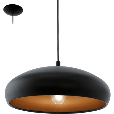 EGLO Hängeleuchte /1 E27 SCHWARZ/KUPFER 'MOGANO 1' (94605) (1/3)