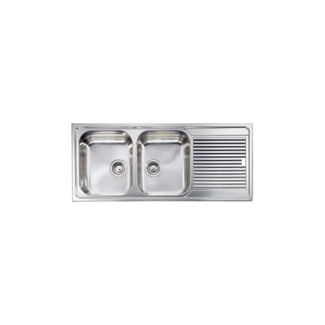 CM 011257SCSSP Zenith plus Lavello ad incasso 2 vasche con gocciolatoio a destra 116 x 50 cm inox satinato colore Acciaio inox (1/5)