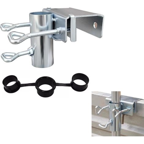Pince de table pour parasol de jardin, balustrade de balcon, convient pour balustrade de balcon, chaise de plage (argenté) (1/5)