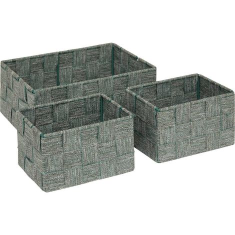 Lot de 3 Paniers de Rangement "Lise" 22cm Vert