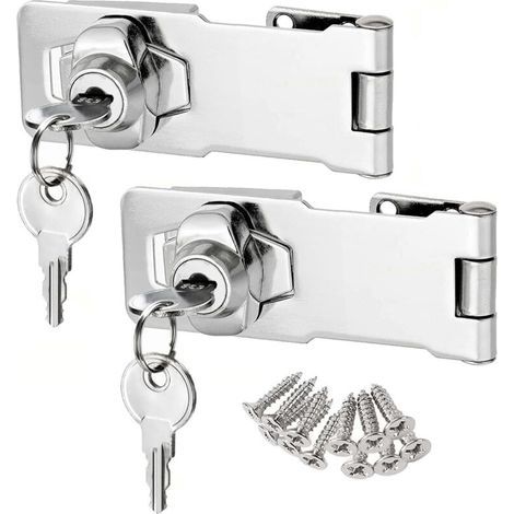 2 Lucchetti per porta da 7,6 cm con chiavi diverse, chiusura a scatto, serratura per cassetta postale, chiusura a lucchetto, serratura per armadio, serratura per cassetto, serratura per mobiletto arge (1/5)