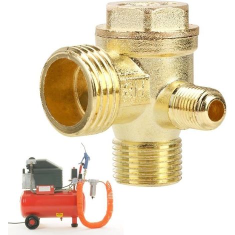 Clapet Anti Retour Compresseur 3 Voies Filetage 20 16 10mm Clapet Anti-Retour Piece pour Compresseur d'air de Soupape de Retenue (1/5)