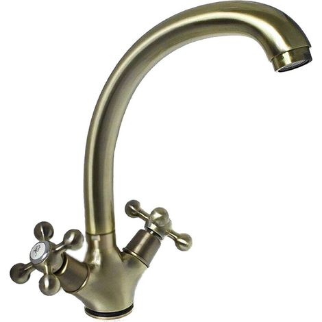 Robinet de cuisine en laiton bronzé vieux laiton