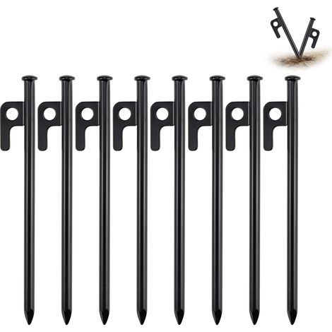 Set of 8 steel tent pegs - Tent pegs - Tent stakes - Storm resistant (1/5)