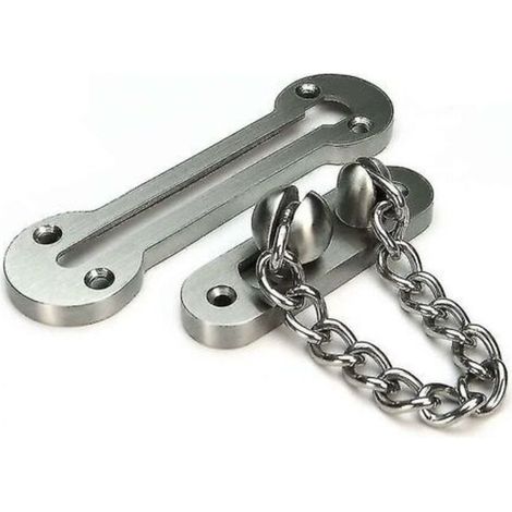 Extra Thick Door Security Chain - SUS304 Cast Stainless Steel Door Security Chain, Heavy Duty Deadbolt Lock for Interior Doors, Brushed Nickel Finish (e)