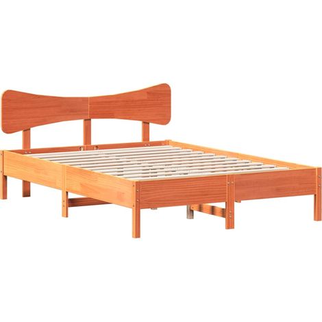 Maison Exclusive - Letto senza Materasso Marrone Cera 140x190 cm in Legno di Pino