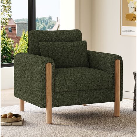 Loungesessel Teddy-Samt mit Kissen 87x83x88,5 cm Grün OKMYHOME (1/5)